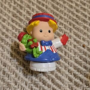 Fisher Price Little People "Eddie Boy" Carnival Circus Ticket- Green Frog Barker